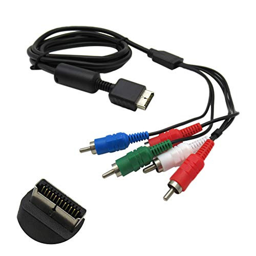 XIAMI 2 Pack 6FT HD Component RCA AV Video-Audio Cable Cord Assembly for Sony Playstation 2 3 PS2 PS3