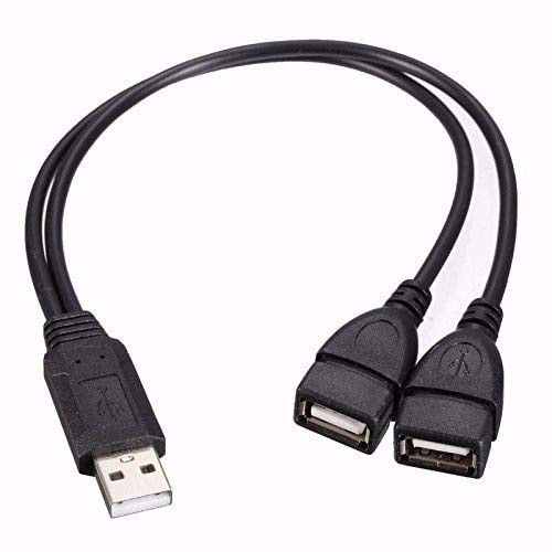 Lysee Data Cables - USB 2.0 A Male To 2 Dual USB Female Jack Y Splitter Hub Charger Adapter Cable