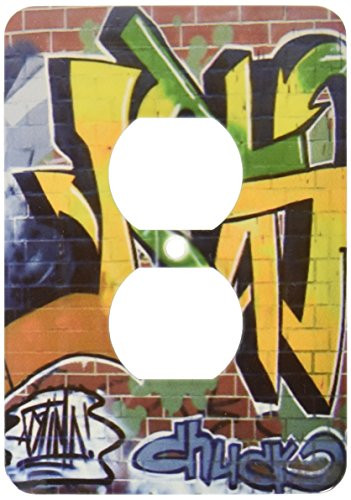 3dRose LLC lsp_109020_6 Graffiti On A Brick Wall In Poland 2 Plug Outlet Cover