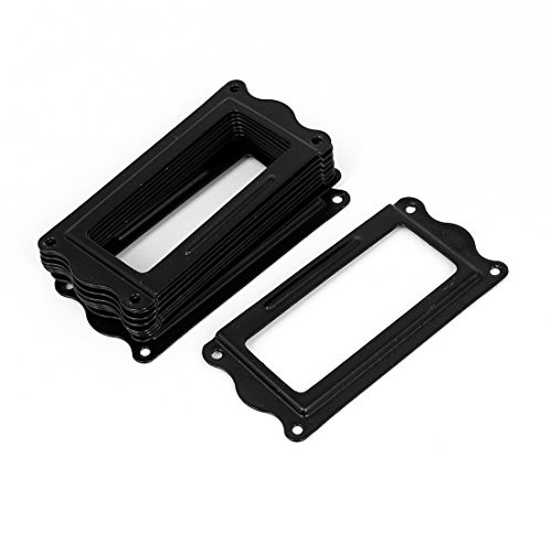 IIVVERR Post Office Library 64x31mm File Drawer Tag Frame Label Holder Black 10pcs -Post Office Library 64x31mm File Drawer Tag Frame Label Holder Black 10pcs