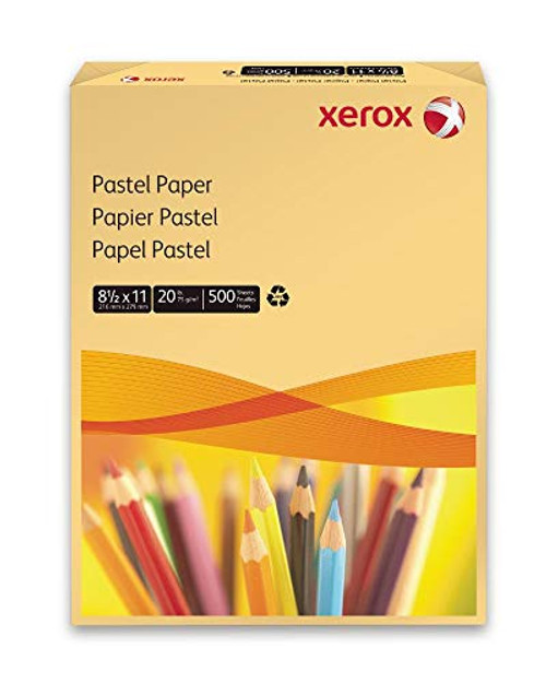 Xerox Vitality Pastel Multipurpose Paper 20 Buff, 8.5" x 11", 500 Sheets/Ream, 10 Reams/Ctn -3R11054-