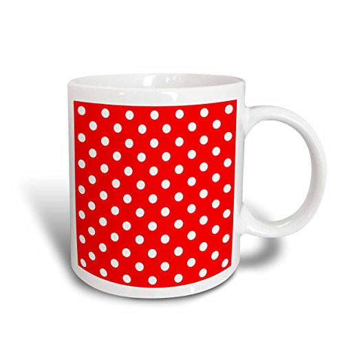 3dRose 20411_1 Red And White Polka Dot Print - Ceramic Mug 11 oz Multicolored 3dRose 20411_1 Red And White Polka Dot Print - Ceramic Mug 11 oz Multicolored