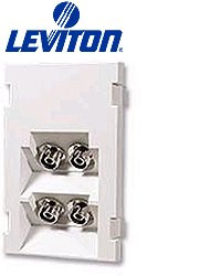 Leviton 41293-PFE MOS Insert Duplex FC Fiber Adapter with Phosphor Bronze Sleeve 45 Exit - Black