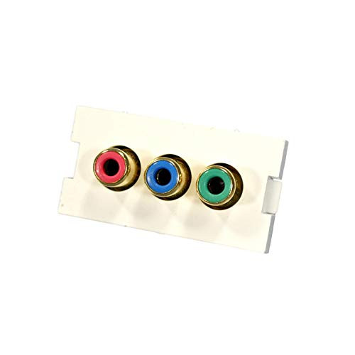 Leviton 41292-DVW 3-Port RCA Adapter MOS Insert - White
