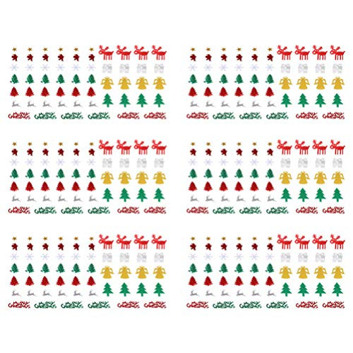 TOYANDONA 6 Packs Christmas Confetti Christmas Snowflake, Santa, Merry Christmas ，Reindeer Table Confetti for Christmas Decoration or DIY