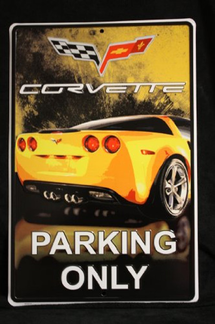 HangTime Corvette Parking Only Four Color Sign