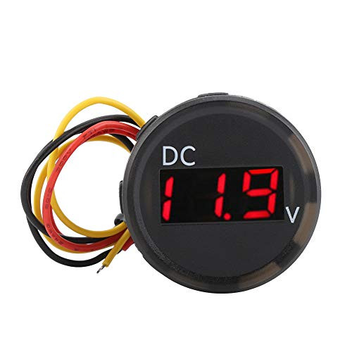 Digital Voltmeter, DC 0-100V Digital Voltage Meter Voltmeter LED Panel Display for Car Motorcycle Waterproof