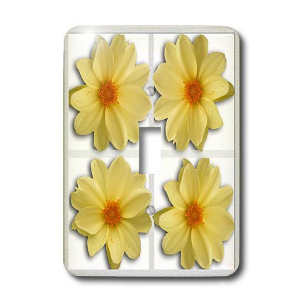 3dRose lsp_17437_1"Four Yellow Flowers" Single Toggle Switch