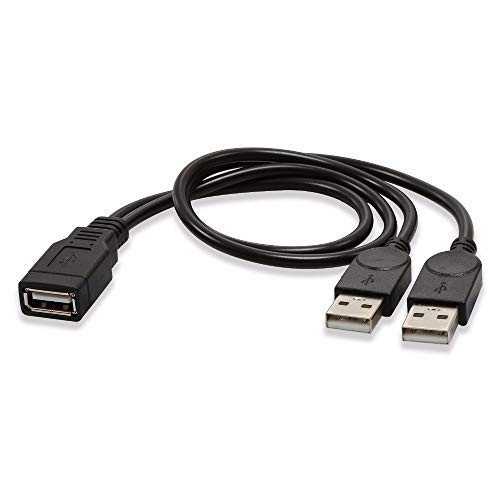 Lysee Data Cables - USB 2.0 A Female to Dual USB Male Jack Y Splitter Charger Cable