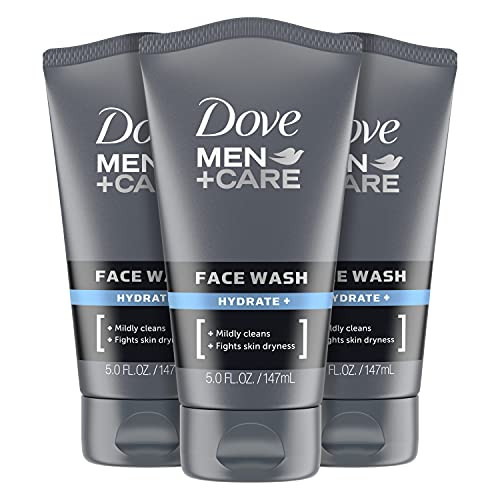 Dove Men plus Face Wash Hydrate Plus Skin Care, 5 Oz, 3 Count