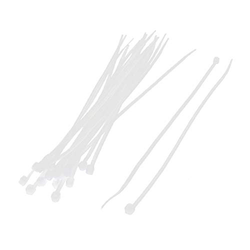 X-DREE 20Pcs 2mm x 150mm Self Locking Zip Cable Ties Wire Cord Strap Tie White -Self Lock Zip Attaches de câble fil cordon Sangle de serrage, 2 x 150 mm, 20 Pcs, Blanc