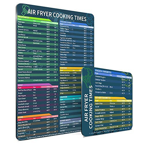 Air Fryer Magnetic Cheat Sheet Set Air Fryer Accessories Cooking Times Chart Air Fryer Time Sheet Quick Reference Guide For Cooking And Frying