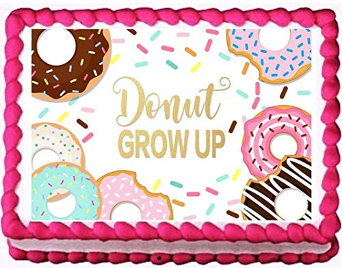 Donut Image Party Birthday Edible Cake Topper Frosting Sheet