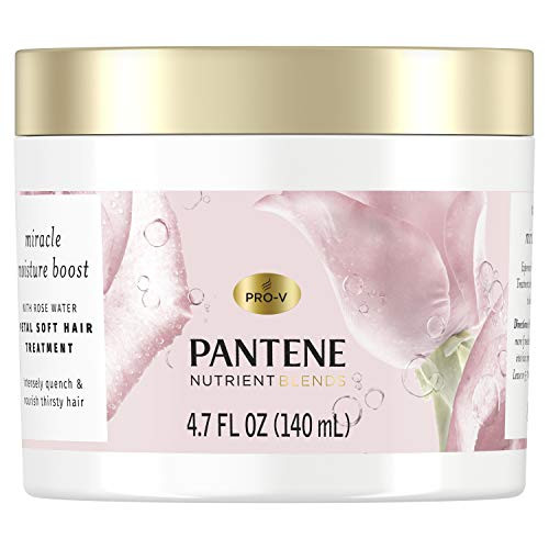Pantene Nutrient Blends Miracle Moisture Boost Rose Water Petal Soft Hair Treatment, 4.7 fl oz, 3.756 Fl oz Pantene Nutrient Blends Miracle Moisture Boost Rose Water Petal Soft Hair Treatment, 4.7 fl oz, 3.756 Fl oz