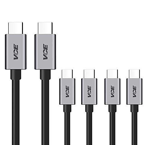 VCE USB C Data Cable 2M of 3 Pack, USB Type-C to USB-C Male Charger Cable