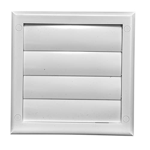 Vent Systems 4" inch Exhaust Vent Cover - Dryer Vent Hood - Louvered Dryer Duct Vent Cover - Vent Hood Cap - One-Directional Plastic Air Supply Grille