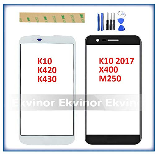 Lysee Mobile Phone Touch Panel - Front Panel Glass For LG K10 LTE K420N K430 K430DS F670 K10 2017 X400 M250N Touch Screen Digitizer LCD Display Outer Glass - -Color: K10 2017 white-
