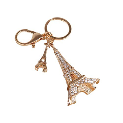 Amosfun Keychains for Women Retro Classic Eiffel Tower Keychain Fashion Souvenirs Paris Tour Key Chains Vintage Key Ring Holder Decoration Gifts -Kc Golden-