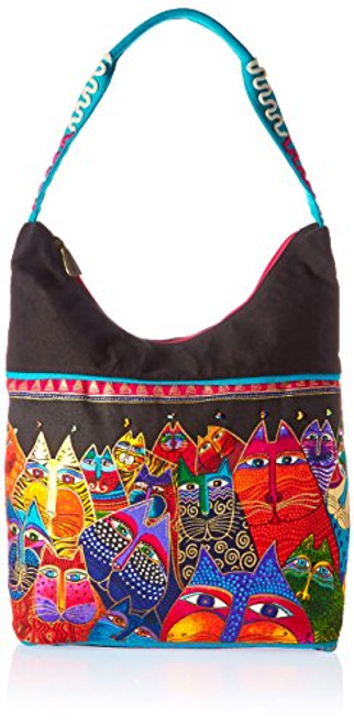 Laurel Burch Medium Scoop Tote Zipper Top 14-Inch by 3, 1/2-Inch by 12, 1/4-Inch, Fantasticats Laurel Burch Medium Scoop Tote Zipper Top 14-Inch by 3, 1/2-Inch by 12, 1/4-Inch, Fantasticats
