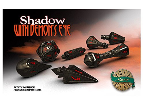 PolyHero Dice: Wizard 7 dice Set: Wizard Shadow/Demon Eye