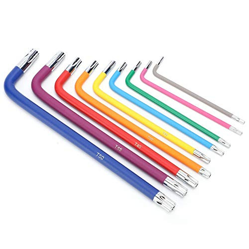 LANTRO JS - 9PCS Star Shaped Hex Key Wrench Set, Hex Socket Wrench Set Multicolor Hex Key Tools Set Spanner Repair Accessory