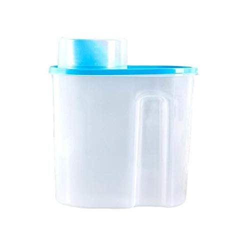 Anncus Plastic Cereal Dispenser Kitchen Food Grain Rice Container Box With Cup Storage Flour Box Measure Rice Grain Kitchen Storag J7Z5 - -Size: L, Color: blue-