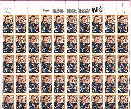 US Stamp - 1991 Cole Porter - 50 Stamp Sheet - Scott 2550