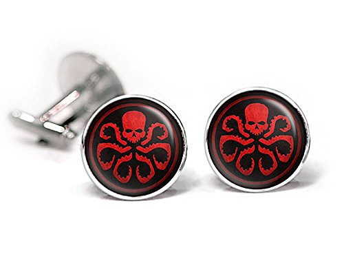 SharedImagination Hydra Cufflinks, Captain America Cuff Links, Avengers Tie Clip Tack, Captain America Jewelry, Superhero Wedding Cuff Links SharedImagination Hydra Cufflinks, Captain America Cuff Links, Avengers Tie Clip Tack, Captain America Jewelry, Superhero Wedding Cuff Links