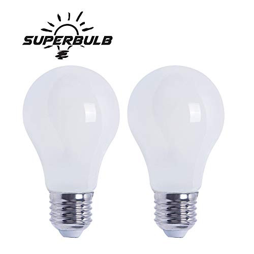 SUPERBULB 6.5W LED Light Bulbs (60 Watt Equivalent) A19 - E26 Base, Non-Dimmable, Energy Star Certified, 2700K Warm White, Pack of 2