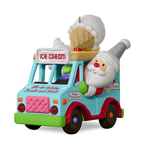 Hallmark Keepsake 2017 Santa's Sweet Surprise Ice Cream Truck Light and Music Christmas Ornament