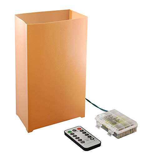Lumabase 82806 Remote Control Battery Operated LED Luminaria Kit -6 Count-, Tan