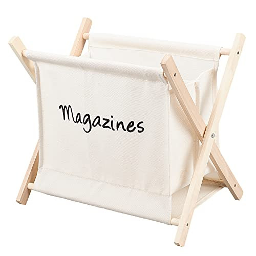 PH PandaHall 1pcs Small Storage Basket, 12.5x11x8.5 Inch X-Shaped Fold-Up Organizer Wooden Yarn Arts Caddy Basket Folding Basket for Desktop, Knitting, Yarn, Crotchet