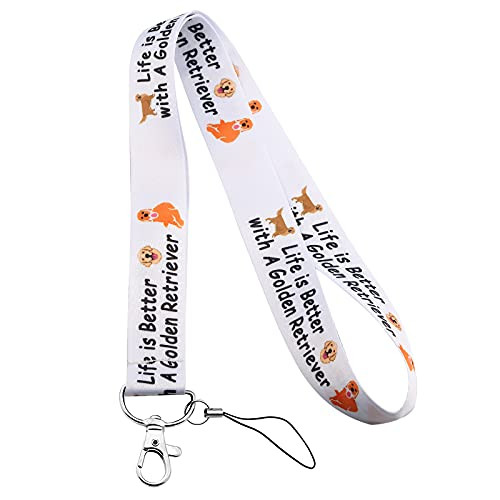 LQRI Golden Retriever Lover Lanyard ID Holder Keychain Clip Dog Lover Gift Life is Better with A Golden Retriever Pet Dog Mom Gifts Golden Retriever Gifts for Her-Lanyard- LQRI Golden Retriever Lover Lanyard ID Holder Keychain Clip Dog Lover Gift Life is Better with A Golden Retriever Pet Dog Mom Gifts Golden Retriever Gifts for Her-Lanyard-