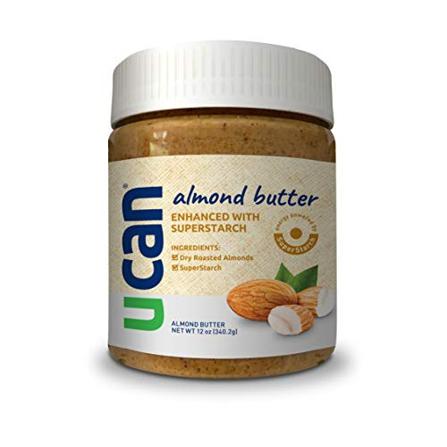 UCAN Almond Butter with SuperStarch - Performance Nut Butter - Unsalted, Sugar-Free Almond Butter - Non-GMO - Keto Almond Butter - Peanut-Free Almond Butter - Creamy - 12oz
