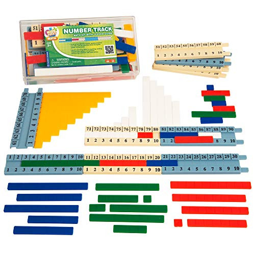 Kids First Math: Number Track Math Kit w/ Lesson Guide | Develop Skills in Counting, Sorting, Sequencing, Pattern Recognition  and  More | Visual Hands-on Math for At-Home or Classroom Learning, Ages 3 plus