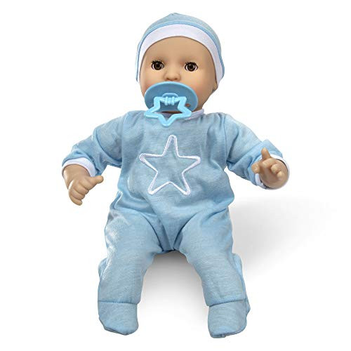 Melissa & Doug Mine to Love Jordan 12 Light Skin-Tone Boy Baby Doll with Romper, Cap, Pacifier Melissa & Doug Mine to Love Jordan 12 Light Skin-Tone Boy Baby Doll with Romper, Cap, Pacifier