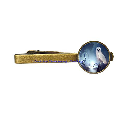 OWL Tie Pin owl Tie Clip White owl Jewelry Tie Clip for him Art Gifts for Her for Men Art Gifts,Glass Tie Pin, Photo Glass Tie Clip-JV41