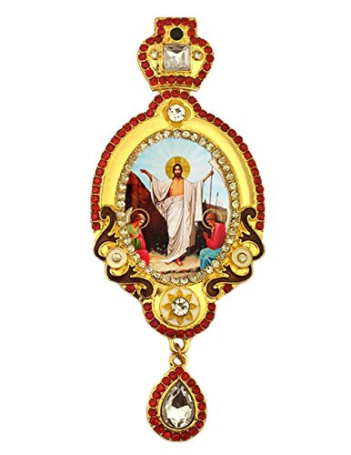 He is Risen Resurrection Of Christ Jesus Room Wall Car Icon Pendant With Chain 5 1/16 Inch