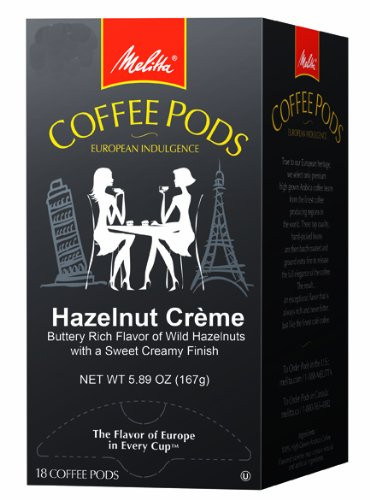Melitta Coffee Pods for Senseo & Hamilton Beach Pod Brewers, Hazelnut Creme Flavored Coffee Medium Roast, 18 Count (Pack of 4)