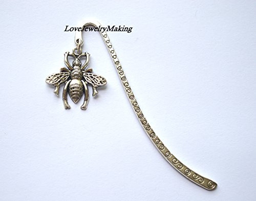 Bee Metal Bookmark, Honey Bee Charm Book Unique Bookmarks Halloween bookmark bookworm reading lover gift book Reader Gift