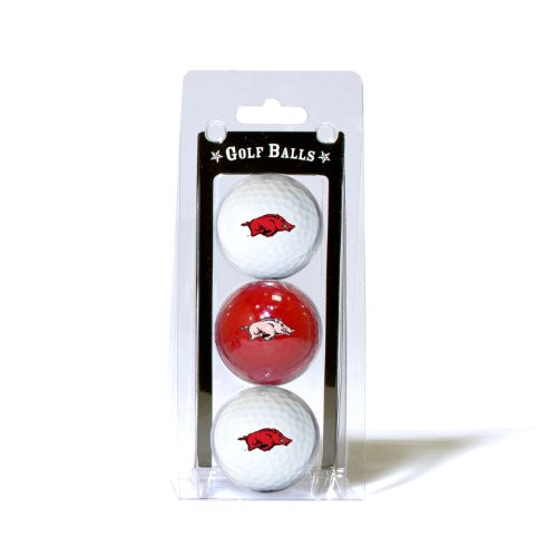 Team Golf NCAA Arkansas Razorbacks Regulation Size Golf Balls, 3 Pack, Full Color Durable Team Imprint Team Golf NCAA Arkansas Razorbacks Regulation Size Golf Balls, 3 Pack, Full Color Durable Team Imprint