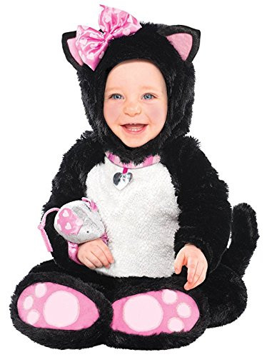 Amscan 846787 Baby Itty Bitty Kitty Costume, 12-24 Months, Black/White