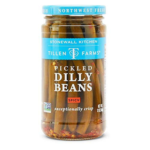 Tillen Farms Pickled Hot  and  Spicy Dilly Beans, 12 oz