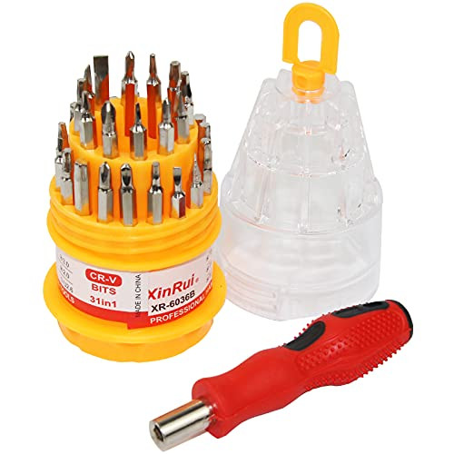 Hamnor Precision Screwdriver Sets, Mini 31 in 1 Professional Magnetic Screwdriver Set with Slotted, Phillips  and  More Bits, Repair Tool Kit for Eyeglasses/Watch/Cellphone/PC/Camera/Electronic