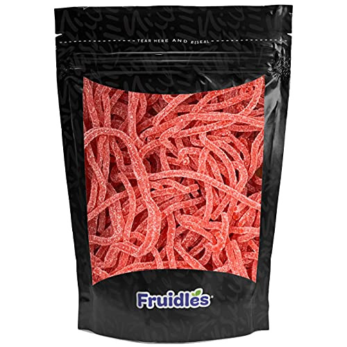 Fruidles Sour Strawberry Licorice Laces - Sour Licorice Candy - Sold by the Pound -2 Pound Total of 32 Oz-