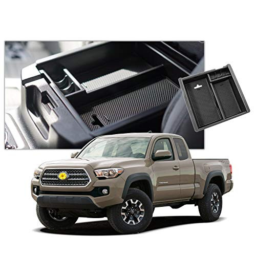CDEFG Center Console Accessory Organizer Compatible with Tacoma 2016 2017 2018 2019, ABS Material Armrest Box Insert Tray Glove Secondary Storage Box