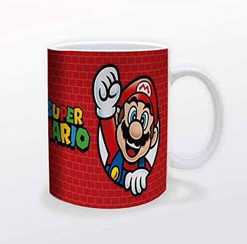 Pyramid America Super Mario Bricks Mug - 11 oz. Unique Ceramic Cup for Coffee, Cocoa  and  Tea Drinkers - Chip Resistant  and  Printed Both Sides