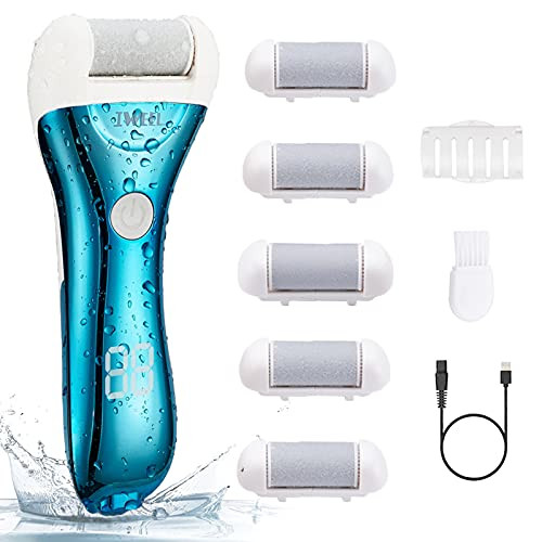 Callus Remover for Feet, Electric Foot File Rechargeable Foot Scrubber Pedicure Tools for Feet Electronic Callus Shaver Waterproof Pedicure kit for Cracked Heels and Dead Skin with 5 Roller Heads Callus Remover for Feet, Electric Foot File Rechargeable Foot Scrubber Pedicure Tools for Feet Electronic Callus Shaver Waterproof Pedicure kit for Cracked Heels and Dead Skin with 5 Roller Heads