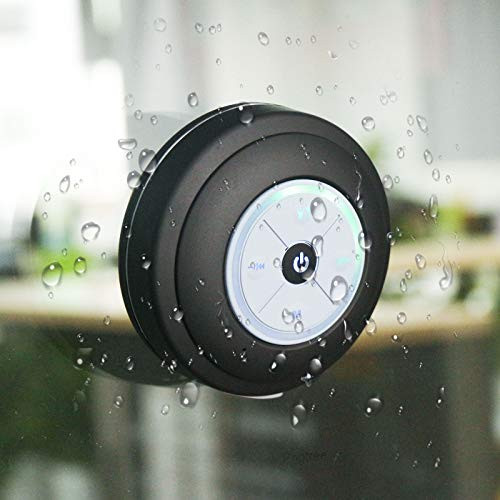TTAototech Bluetooth Shower Speaker,IPX4 Waterproof and Color Changing Bathroom Wireless Speaker with Suction Cup, Built-in Microphone, FM Radio, Hands-Free Car Portable Speaker