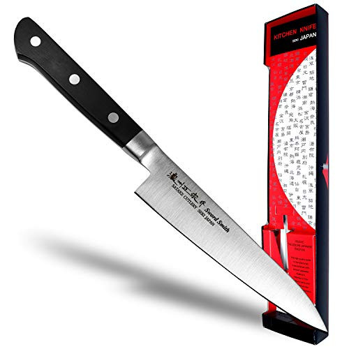 Seki Japan MASAMUNE, Japanese Utility Petty Knife, Stainless Steel Professional Fruit Knife, POM Handle, 5.3 inch (135mm)